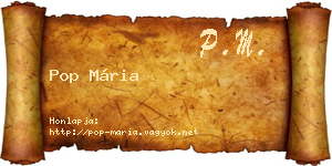 Pop Mária névjegykártya